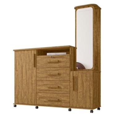 Imagem de Cômoda Lukaliam Copacabana 4 Gavetas 2 Portas Com Espelho - OUTRAS MAR