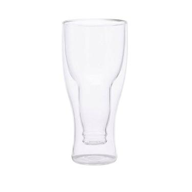 Imagem de Copo de Vidro 350ml Garrafa Invertida Vidro Grosso Duplo para Cerveja Chopp Nadir