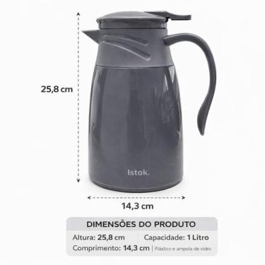 Imagem de Garrafa Térmica Moderna Alça Ergonômica Bico Direcionador Conservação 