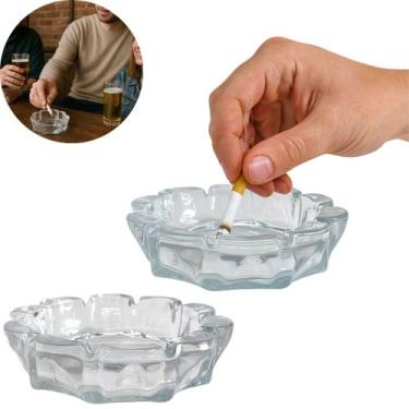 Imagem de 2 Cinzeiro de Vidro Redondo 13cm para Casa Bar e Restaurante - Freecom