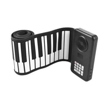 Imagem de Piano Eletrônico Portátil Dobrável De 88 Teclas Em Silicone Para Práti