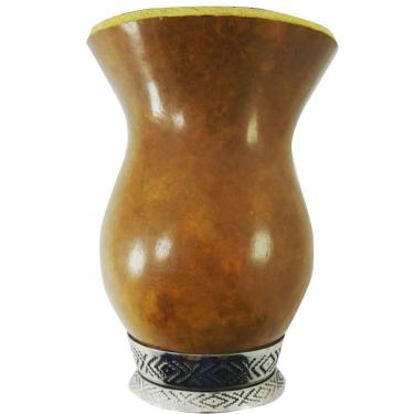 Imagem de Cuia para Chimarrão Porongo com Base em Metal Ditreviso Marrom