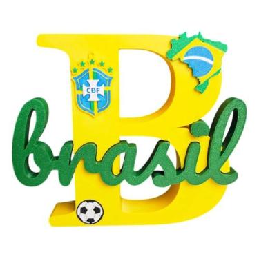 Imagem de Letreiro Decorativo Personalizado Do Brasil Copa Do Mondo - Quadro Dec