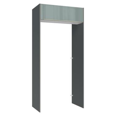 Imagem de Porta-Geladeira 103 cm 1 Porta Basculante Cinza/Branco/Cinza Lux Madesa