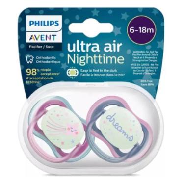 Imagem de Chupeta Philips Avent Ultra Air Dupla 6 A 18M Estrela e Dreams SCF376 