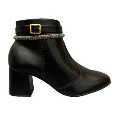 Imagem de Bota Feminina Ankle Boot Brilho Salto Bloco Médio Beira Rio-Feminino