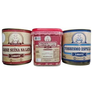 Imagem de KIT Carne na Lata Suina 900g + Torresmo Especial 900g + Paçoca de Carn