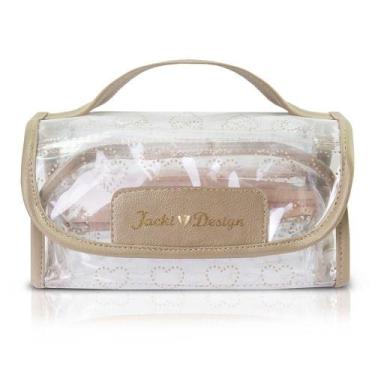 Imagem de Necessaire Rocambole Transparente Jacki Design - Love Dourado