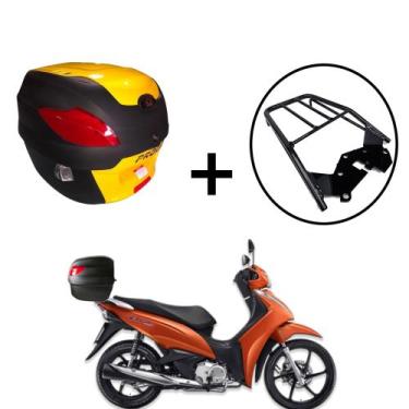 Imagem de Baú Bauleto Awa Pross 41l + bagageiro de  Biz 2018+, Amarelo