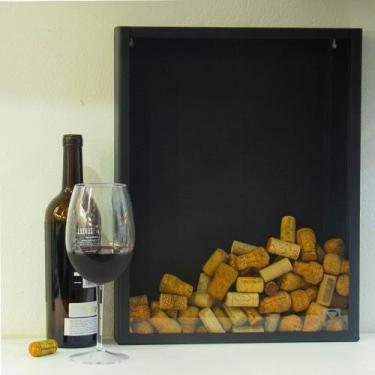 Imagem de Quadro Porta Rolhas ou Tampinhas -45x35 Cm -Aço -Preto Fosco - Maxx Di