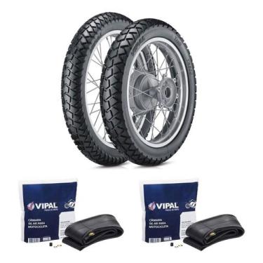Imagem de Par Pneu Vipal Tr300 90/90-19 Dianteiro E 110/90-17 Traseiro + Câmaras