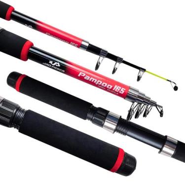 Imagem de Vara Telescópica Molinete JP Pampoo 1,65m Jaú Pesca, Vermelho