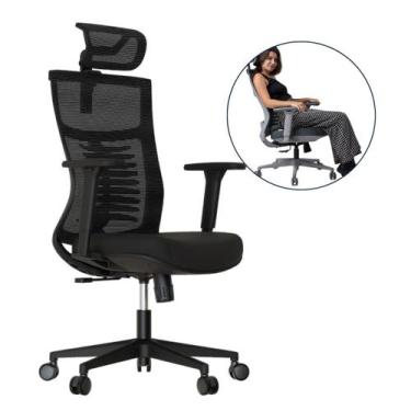 Imagem de Cadeira de Escritório Ergonômica Vertta Preta Elements