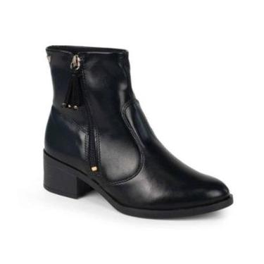 Imagem de Bota Mississipi Feminino Cano Curto Feminina Zíper - Preto-Feminino