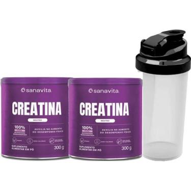 Imagem de Kit 2x Creatina 300g 100 pura Sanavita 600g de Creatina