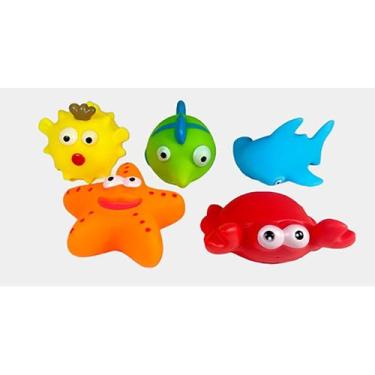 Imagem de Kit com 5 Brinquedos Para Banho Sortido Peixinhos BLS87-30 - Dorémi