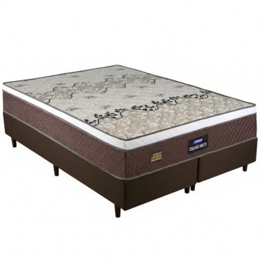 Imagem de Cama Box de Casal Queen Gazin Stone Plus Sommier D45  altura de 60 cm 158 Marrom