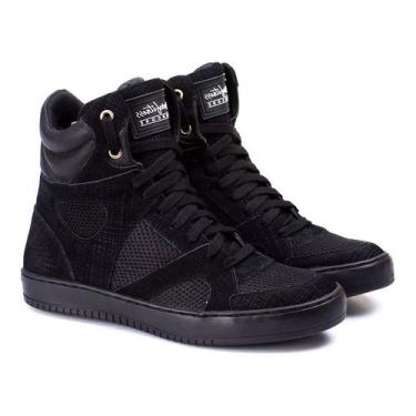 Imagem de Tênis Hardcore Cano Alto Feminino Academia Sola Reta Em Couro 10300, P