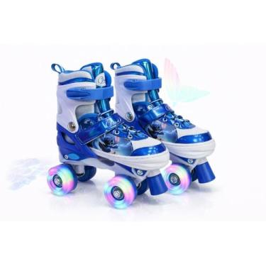 Imagem de Patins Quad Stitch 4 Rodas Infantil Com Luz de Led Tamanho Ajustavel +