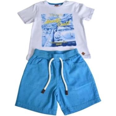 Imagem de Conjunto Infantil Menino Roupa Estilosa Garotos Com Bermuda tamanho 22