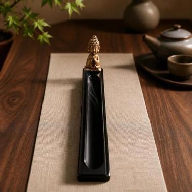 Imagem de Incensário Buda Porta Incenso Vareta Decorativo Zen Preto - ASA