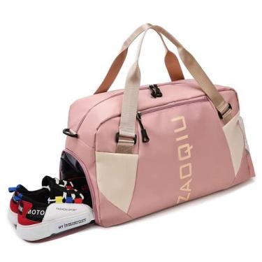 Imagem de Bolsa Mala De Viagem Academia Feminina Grande Transversal - YK, Rosê