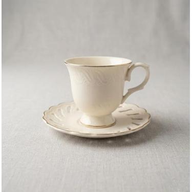 Imagem de Jogo Café 8 Peças 100ml Branco Dourado Porcelana Luxo Branco Com Doura