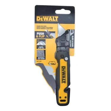 Imagem de Estilete Dobrável Dewalt Push Flip Com Armazenamento