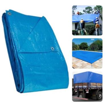 Imagem de Lona Carreteiro Impermeável 4x4 Multiuso 100 Micras Azul - VONDER