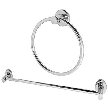 Imagem de Suporte porta toalha banho e rosto 2 pcs para banheiro