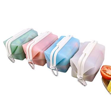 Imagem de Pacote com 4 1500 ml Caixa de gel de sílica, lancheira dobrável de grau alimentício, caixa de armazenamento de alimentos, tigela de aquecimento para micro-ondas, 4 peças/conjunto (azul, verde, rosa + branco)