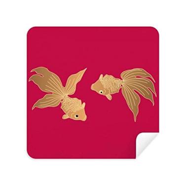 Imagem de Pintura de cultura japonesa óculos de peixe pano limpador de tela tecido camurça pacote com 2