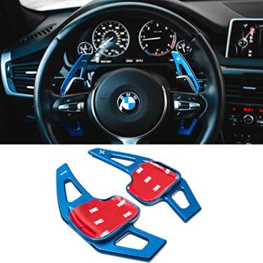 Imagem de Para extensões de câmbio de remo BMW, câmbio de pás de volante de alumínio Jaronx (serve para: BMW 2 3 4 X1 X2 X3 X4 X5 X6, F22 F23 F30 F31 F33 F34 F15 F25 F26) - não para Série 5 6 F10 F11-Azul