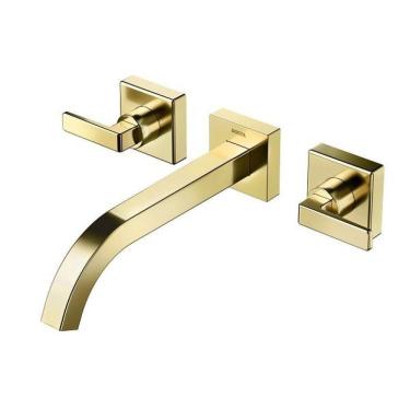 Imagem de Misturador Para Lavatório De Parede Stillo Ouro Polido Docol