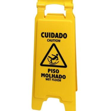 Imagem de Placa de Sinalização Amarela Piso Molhado Dgmaster