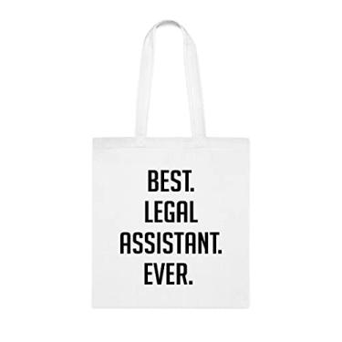 Imagem de Bolsa tote de assistente jurídico, melhor bolsa de assistente jurídico, presente de assistente jurídico, bolsa de ombro para assistente jurídico, bolsas reutilizáveis, ideia de de Natal, Branco