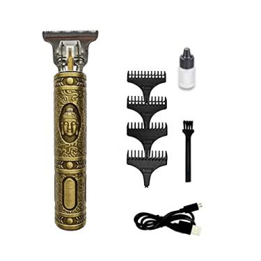 Imagem de Máquina de Cortar Cabelo Profissional Barba Pezinho Personalizada Com Limitador de Lamina Ajustável Recarregável 4 Pentes Óleo Escovinha Kit Conjunto Aparador Acabamento Metal Buda Barbeiro Dragão Pirata PREMIUM ONYK (BUDA)