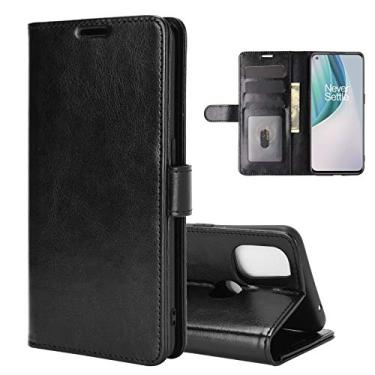 Imagem de YUNCHAO Caixa de telefone Para oneplus nord n10 5g r64 textura única estojo protetor de flip horizontal com suporte e carteira e carteira capa para celular