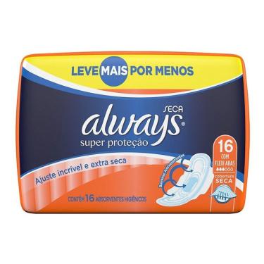 Imagem de Absorvente Always Básico Cobertura Seca Com Abas Com 16 Unidades
