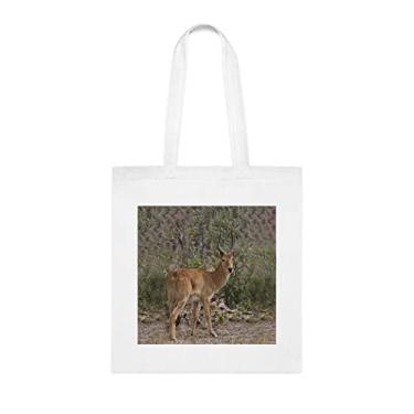 Imagem de Sacola masculina Puku Antelope Kobus Vardonii Botsuana, presente divertido, bolsa de ombro, bolsas reutilizáveis, cesta de Natal de aniversário, ideia de presente, Branco