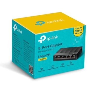 Imagem de Switch 5 Portas - Gigabit - Tp-Link - Preto - Ls1005g