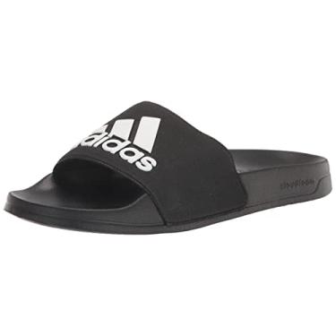 Imagem de adidas Sandália de banho Adilette para adultos unissex, Núcleo preto/branco/preto, 12