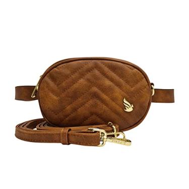 Imagem de Bolsa Feminina Transversal Tiracolo e Pochete Pequena Golden Fenix Cor:Marrom;Tamanho:P