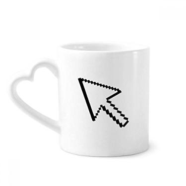 Imagem de Mouse de computador flecha pixel caneca café cerâmica copo de coração de vidro