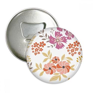 Imagem de Abridor de garrafas de tinta laranja e branca com flores e ímã de geladeira emblema multifuncional