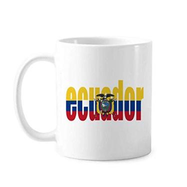 Imagem de Caneca com nome da bandeira do Equador Caneca cerâmica xícara de porcelana de café louça