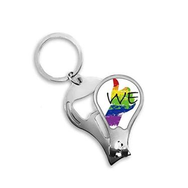 Imagem de Chaveiro abridor de unhas LGBT Rainbow Flag We cortador de unhas