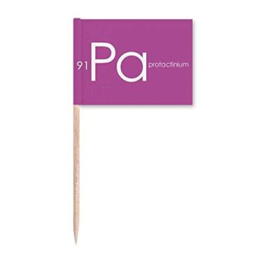 Imagem de Elementos Químicos Mesa Period Actinida Protactinium Pa Bandeiras de Palito de Dente Marcador Topper Decoração de Festa