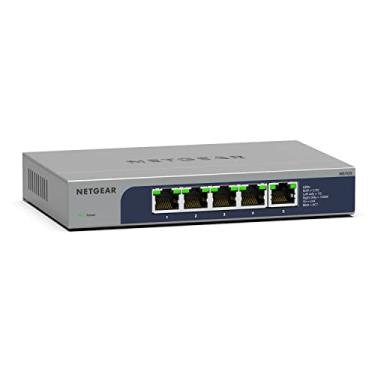Imagem de NETGEAR Switch de rede não gerenciado de 5 portas Multi-Gigabit Ethernet (MS105) – com 5 x 1G/2,5G, suporte de mesa ou parede, e proteção vitalícia limitada