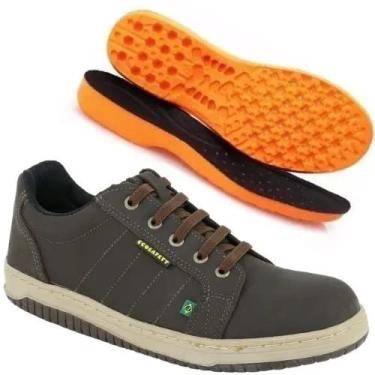 Imagem de SAPATO DE SEGURANÇA ECOSAFETY UB360-AP BICO DE PVC COURO LATEGO CAFÉ C.A 39809 + PALMILHA ANATÔMICA Tamanho:39